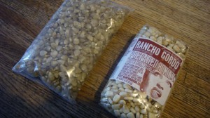 Packages of dried Chicos and Hominy 